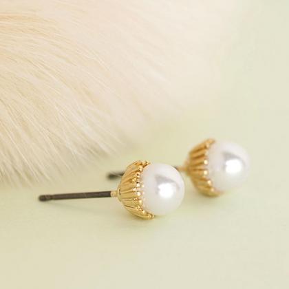 stud pearl earrings gold bridesmaid jewelry