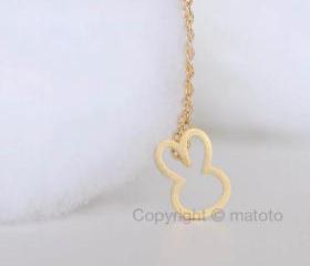 Gold Bunny Necklace, Gold Rabbit Necklace, Whimsy Necklace